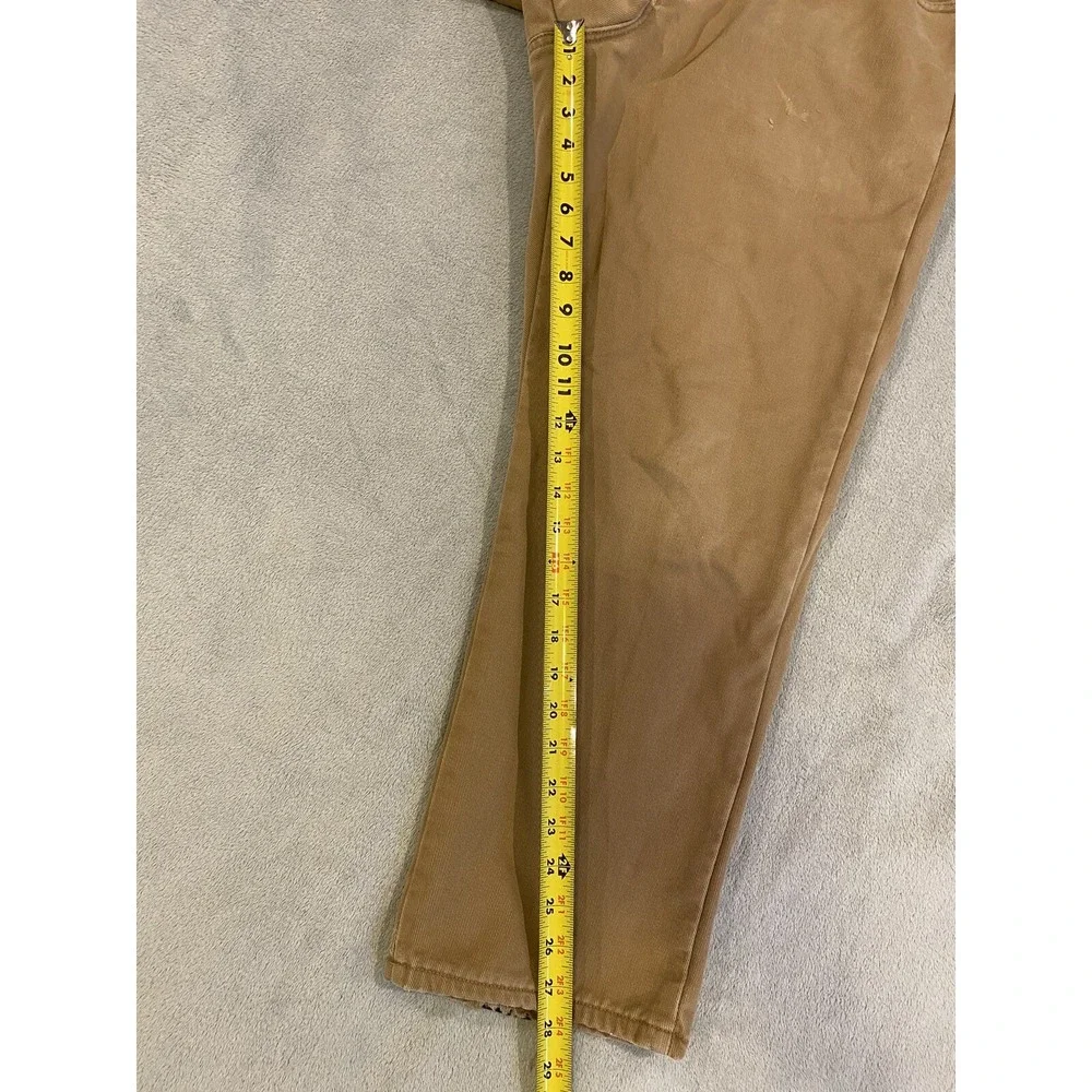 LL Bean Pants Mens 36 Beige Tan Cotton Flannel Lined Khakis Slacks 36x29